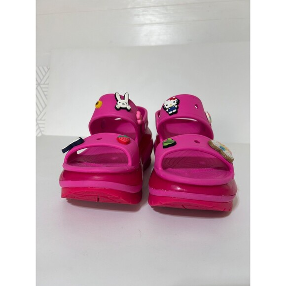 Crocs Women's size 8 Classic Mega Crush Sandals Juice Pink Thick Soled Platform - Picture 8 of 14
